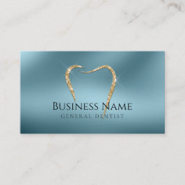 Aquamarin & Glitterie Gold Custom Dentist Business Visitenkarte