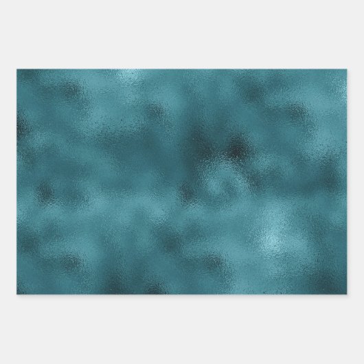 Aquamarin Glitz Glitzer Glam Geschenkpapier Set (Vorderseite 2)