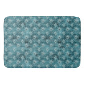 Aquamarin Glitzy Glam Peacock Feathers Badematte (Vorderseite)