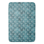 Aquamarin Glitzy Glam Peacock Feathers Badematte (Vorderseite Vertikal)