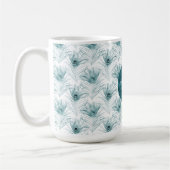 Aquamarin Glitzy Peacock Feathers Kaffeetasse (Links)