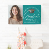 Aquamarin Glückwunsch Grand Foto Graduation Party Banner (Insitu)