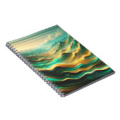 Aquamarin-Gold-Abstrakt-Mountain-Notebook Notizblock (Rechte Seite)
