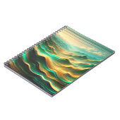 Aquamarin-Gold-Abstrakt-Mountain-Notebook Notizblock (Linke Seite)