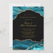 Aquamarin Gold Agate Stone Bridesmaids Luncheon Ei (Vorderseite)