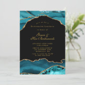 Aquamarin Gold Agate Stone Bridesmaids Luncheon Ei (Stehend Vorderseite)