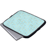 Aquamarin-Gold Art Deco Design, Muster Laptopschutzhülle (Vorne Knopf)
