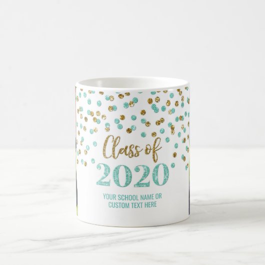 Aquamarin Gold Class 2020 Foto Abschluss Tasse (Mittel)