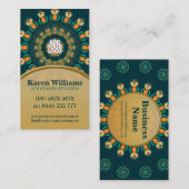 Aquamarin+Gold GeoCircle Business Card Visitenkarte (Vorne/Hinten)