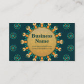 Aquamarin+Gold GeoCircle Business Card Visitenkarte (Rückseite)