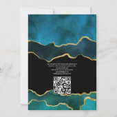 Aquamarin & Gold Geode Agate Stone QR Code UAWG We Einladung (Rückseite)