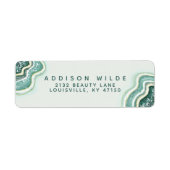 Aquamarin Gold Glitzer Agate Geode Rücksendeadress (Vorne)