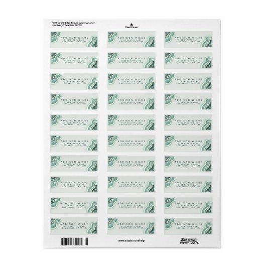 Aquamarin Gold Glitzer Agate Geode Rücksendeadress (Vorne)