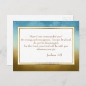 Aquamarin Gold Glitzer Christlich Bibel Verse Post Postkarte (Vorne/Hinten)