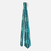 Aquamarin Gold Glitzer Funkelnd Neck Tie Krawatte (Rückseite)