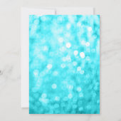 Aquamarin Gold Imitate Glitzer Lights Sweet 16 Geb Einladung (Rückseite)
