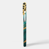 Aquamarin & Gold Leopard Agate Case-Mate iPhone Hülle (Rückseite / Links)