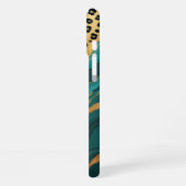Aquamarin & Gold Leopard Agate iPhone Hülle (Linke Seite)