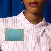 Aquamarin Gold Luxury Glam Elegantes Kalligrafie-S Namensschild