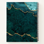 Aquamarin Gold Marble Agate Geode Sketchbook Notizblock (Rückseite)