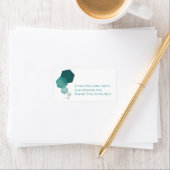 Aquamarin & Gold Modern Hexagon-Adressetikett Adressaufkleber (Insitu)