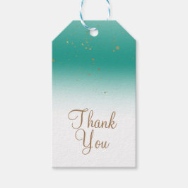 Aquamarin & Gold Modernes Glam BRAUTPARTY Elegante Geschenkanhänger