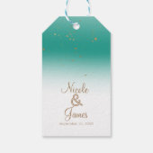 Aquamarin & Gold Modernes Glam BRAUTPARTY Elegante Geschenkanhänger (Rückseite)