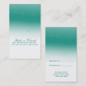 Aquamarin & Gold Modernes Glam Chic Empfehlungskarte (Vorne/Hinten)