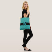 Aquamarin & Gold-Quatrefolie Mit Monogramm Tasche (Am Model)