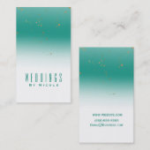 Aquamarin & Gold Spritzer Moderner Glam Chic Glamo Visitenkarte (Vorne/Hinten)