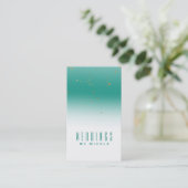 Aquamarin & Gold Spritzer Moderner Glam Chic Glamo Visitenkarte (Stehend Vorderseite)