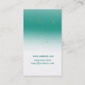 Aquamarin & Gold Spritzer Moderner Glam Chic Glamo Visitenkarte (Rückseite)