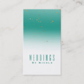 Aquamarin & Gold Spritzer Moderner Glam Chic Glamo Visitenkarte (Vorderseite)