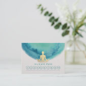 Aquamarin & Gold Wasserfarbe YOGA Class Pass Termi Terminkarte (Stehend Vorderseite)