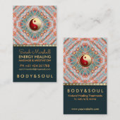 Aquamarin Gold Yin Yang Energy Healing Kinesiology Visitenkarte (Vorne/Hinten)
