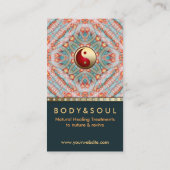 Aquamarin Gold Yin Yang Energy Healing Kinesiology Visitenkarte (Rückseite)