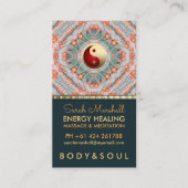 Aquamarin Gold Yin Yang Energy Healing Kinesiology Visitenkarte (Vorderseite)