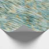 Aquamarin Gold Zebra Print Geschenkpapier (Ecke)