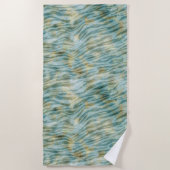 Aquamarin Gold Zebra Print Strandtuch (Vorderseite)