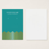 Aquamarin Gold Zickzack benutzerdefinierte Earring (Vorne & Hinten)