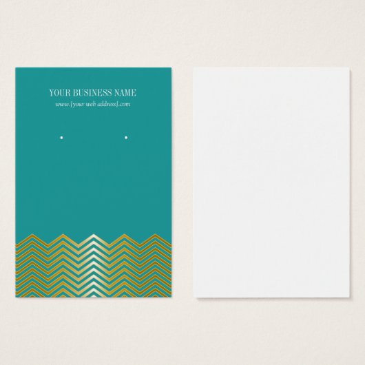 Aquamarin Gold Zickzack benutzerdefinierte Earring (Vorne & Hinten)