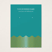 Aquamarin Gold Zickzack benutzerdefinierte Earring (Vorderseite)