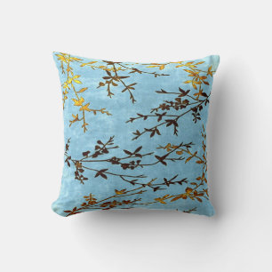 Aquamarin Golden Brown Kissen