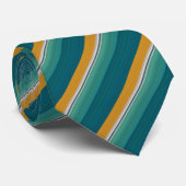 Aquamarin/goldgestreiftes Muster Krawatte (Gerollt)