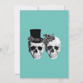 Aquamarin Goth Sugar Skull Einladung (Rückseite)