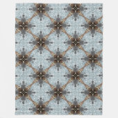 Aquamarin, grau, Bronze, Vintage Blume Muster Fleecedecke (Vorderseite)
