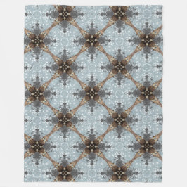 Aquamarin, grau, Bronze, Vintage Blume Muster Fleecedecke