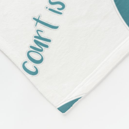 aquamarin grau Der Volleyballplatz ist mein glückl Fleecedecke (Ecke)