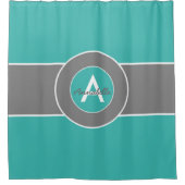 Aquamarin Grau Duschvorhang (Vorderseite)