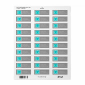 Aquamarin-Grau-Einfache moderne Monogramm (Vorne)